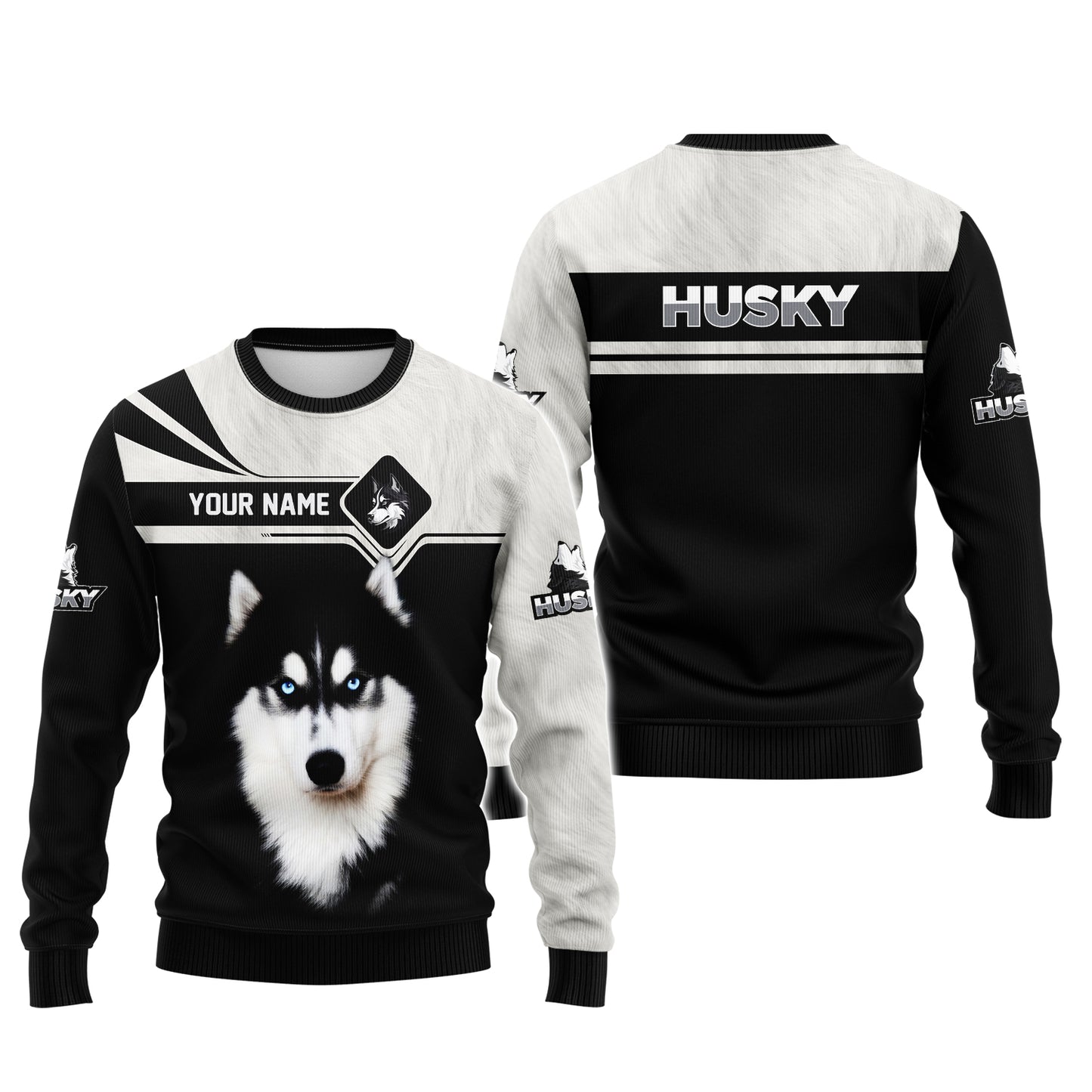 Husky Custom Name Zipper Hoodie Gift For Dog Lovers 3D Shirts