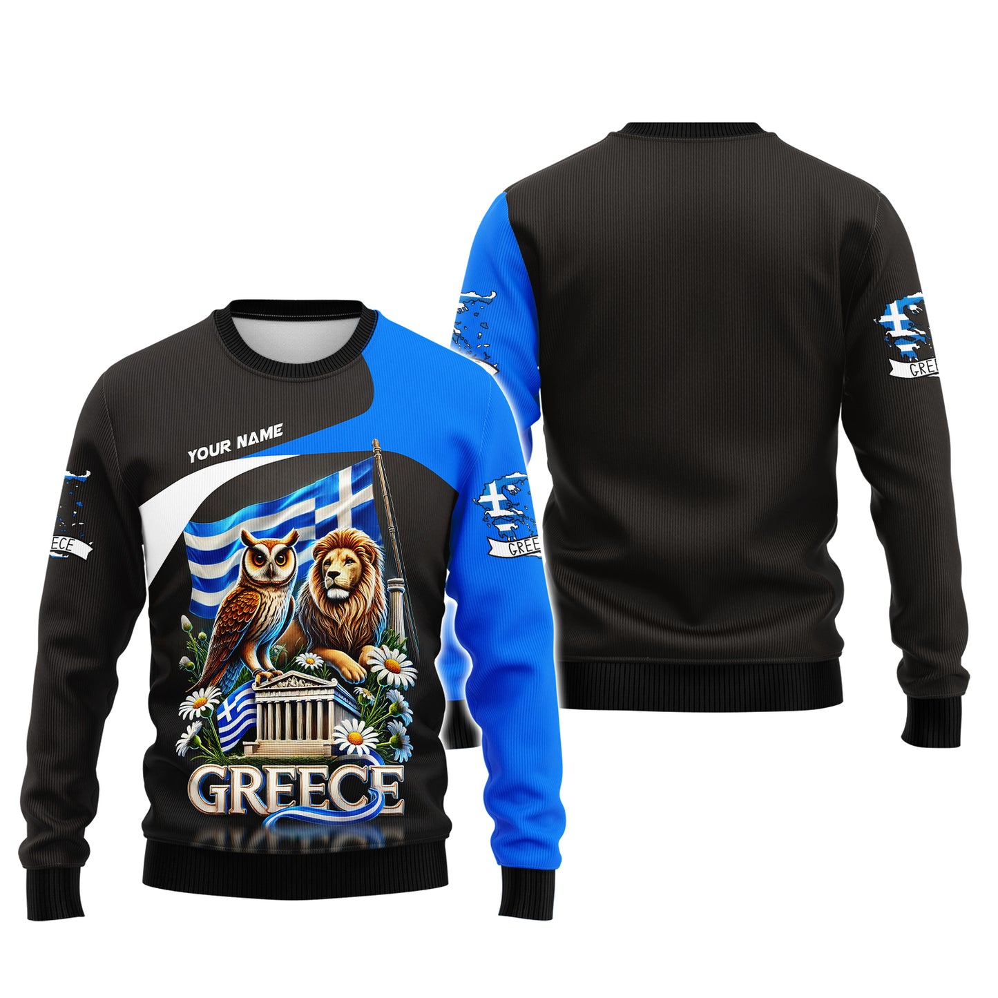 Personalized Lion With Owl Of Greece Shirt - Celebrate Greek Heritage