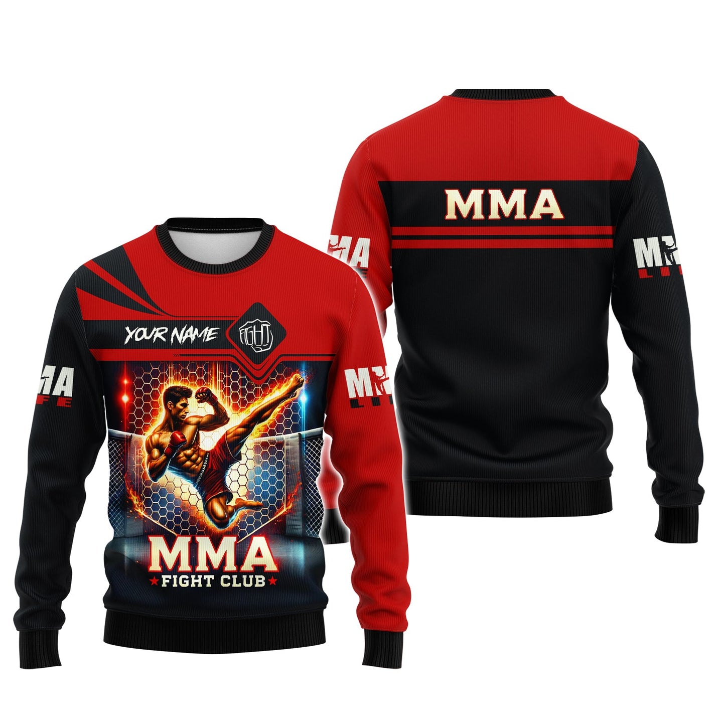 T-shirt MMA entièrement imprimé en 3D, cadeau personnalisé pour les amateurs de MMA