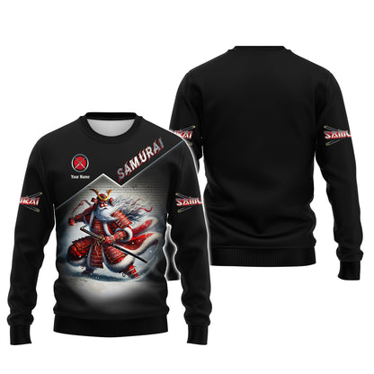 3D Full Print Samurai Santa Warrior T-Shirt Personalized Name Gift For Samurai Lovers