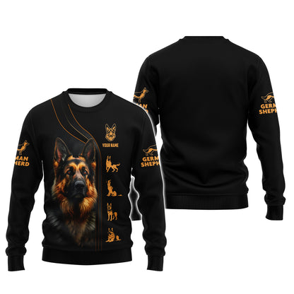 Camiseta con nombre personalizado de pastor alemán, regalo para amantes de los perros, camisetas 3D