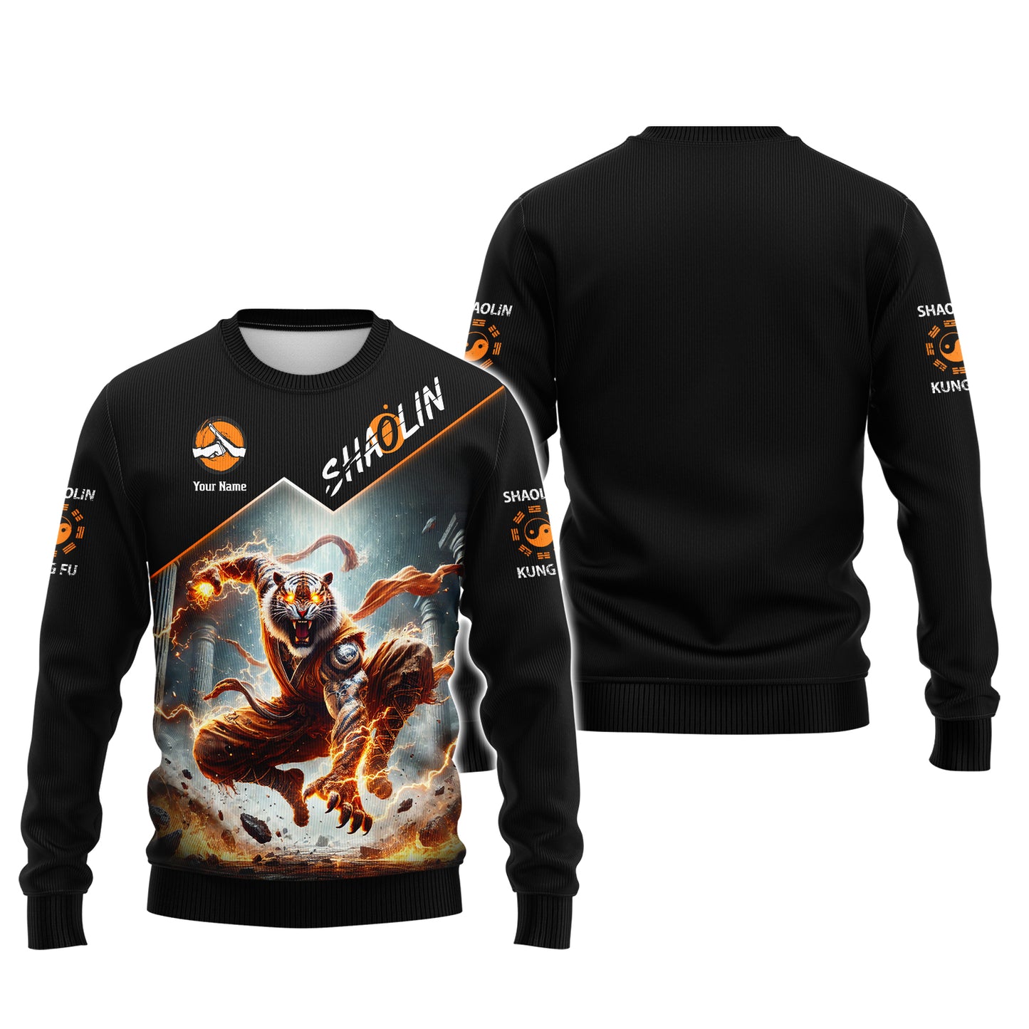 3D Full Print Tiger Fighter Of Shaolin Kungfu Shirt Personalized Name Gift For Shaolin Kungfu Lovers