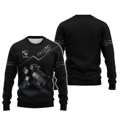 Sudadera con capucha y cremallera con impresión fotográfica en 3D completa, regalo con nombre personalizado para amantes de la fotografía