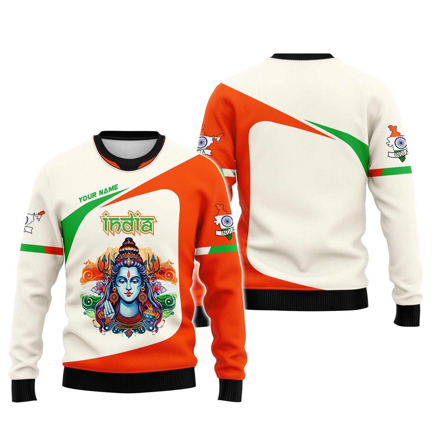 India Custom T- Shirts Lord Shiva India 3D Zipper Hoodie Gift For India Lover