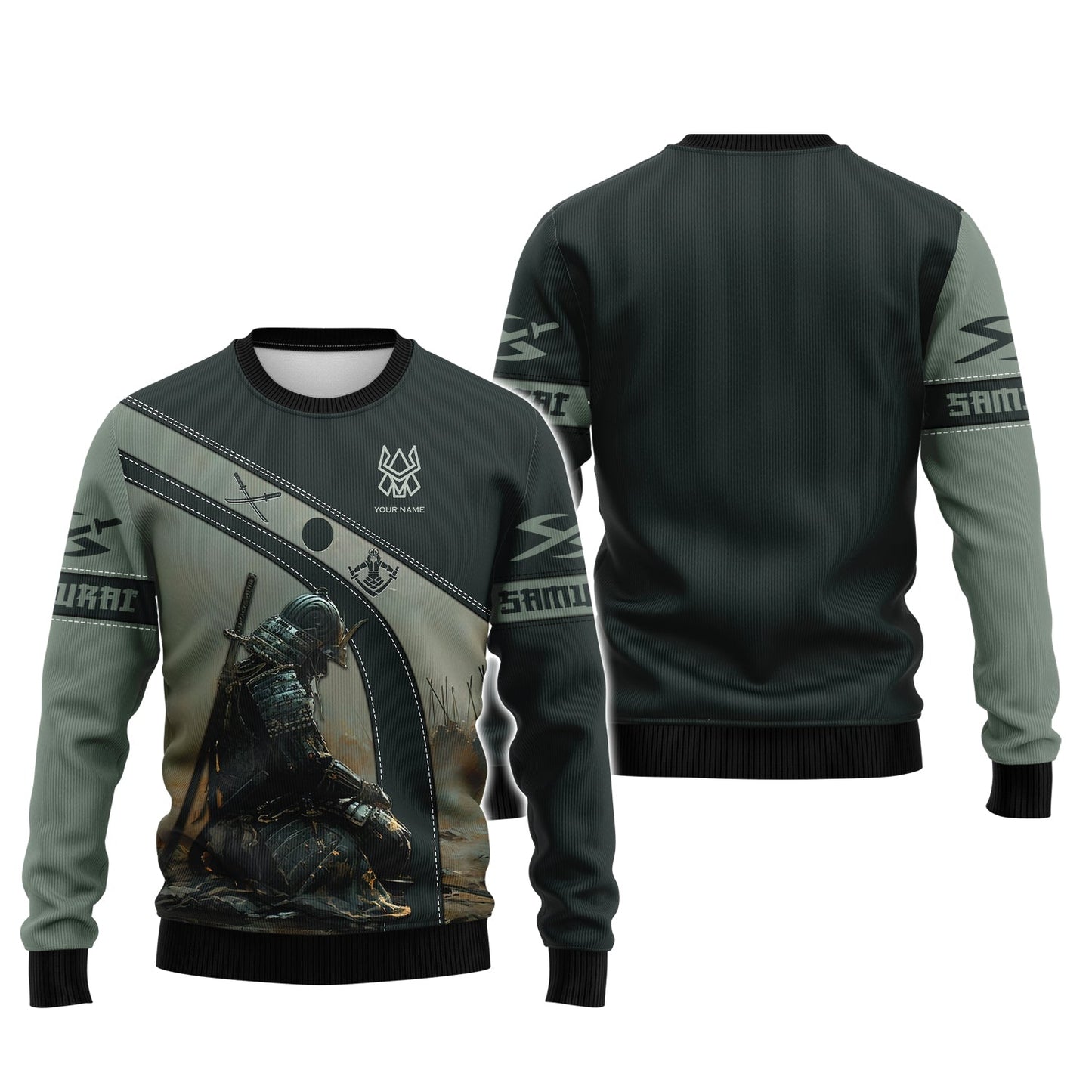 Sudadera con capucha y cremallera con estampado 3D de samurái japonés, regalo para amantes de los samuráis