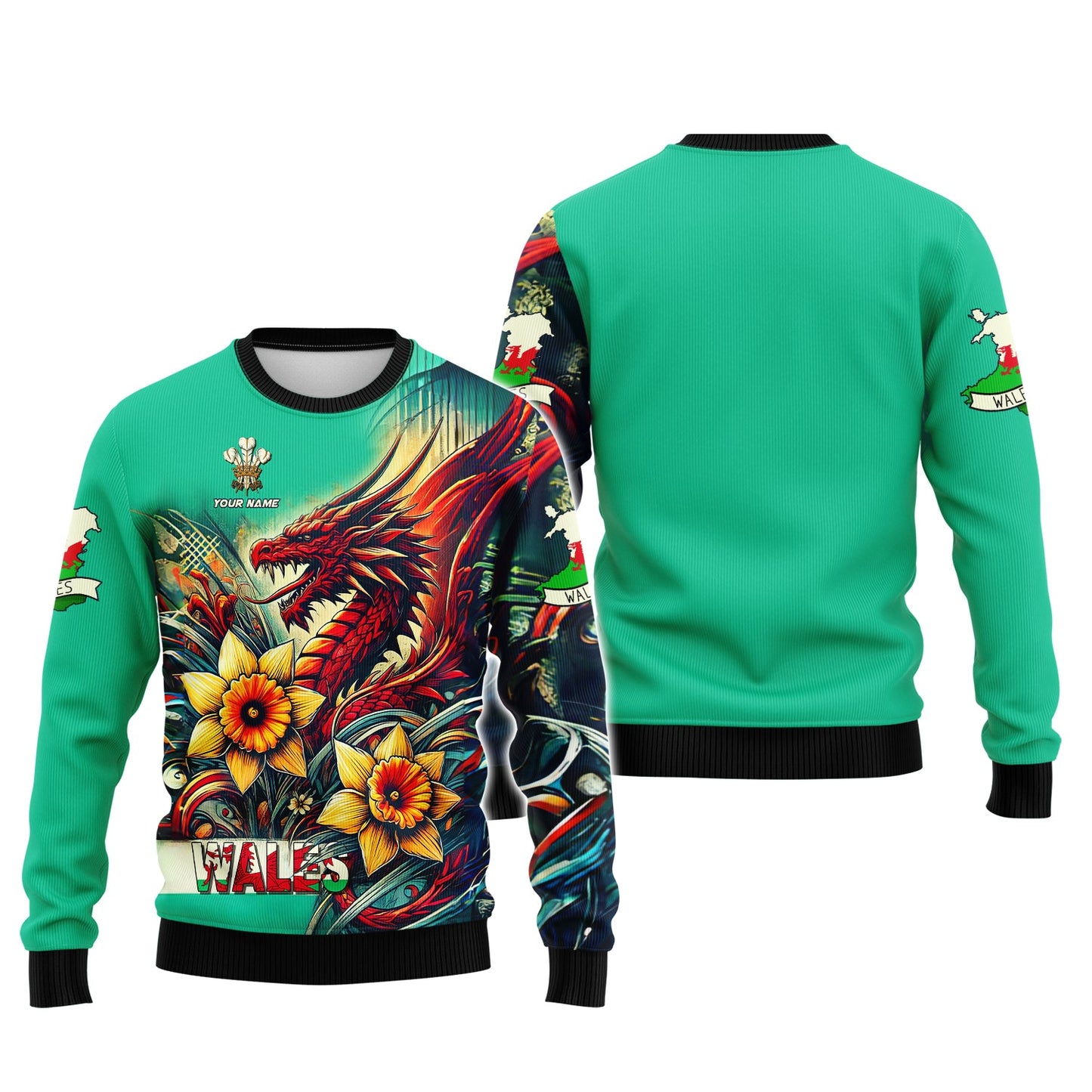 T-shirts personnalisés Dragon Wales Sweat à capuche zippé imprimé 3D complet du Pays de Galles Cadeau pour les amoureux du Pays de Galles