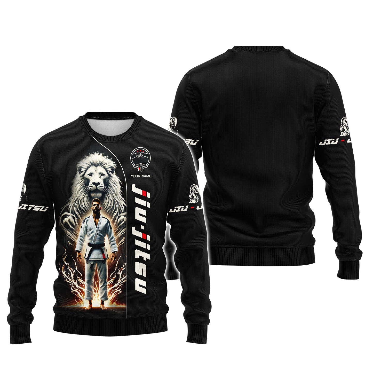 T-shirts personnalisés avec impression 3D complète The Lion Soul Of Jiu Jitsu Master pour les amateurs de Jiu Jitsu