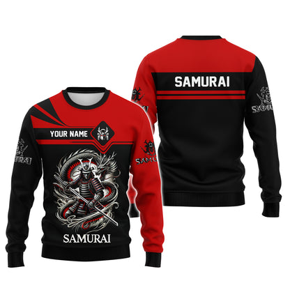 Samurai With Dragon Custom T- Shirts Samurai 3D Shirt Gift For Japanese Lover