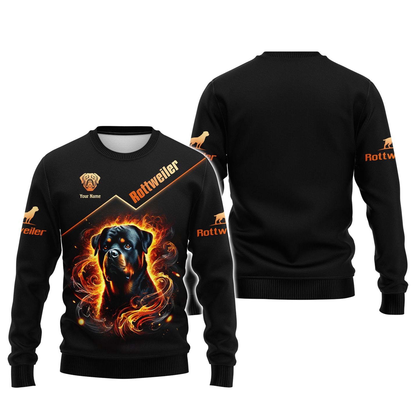 Rottweiler With Fire Custom 3D Shirt Gift For Dog Lovers