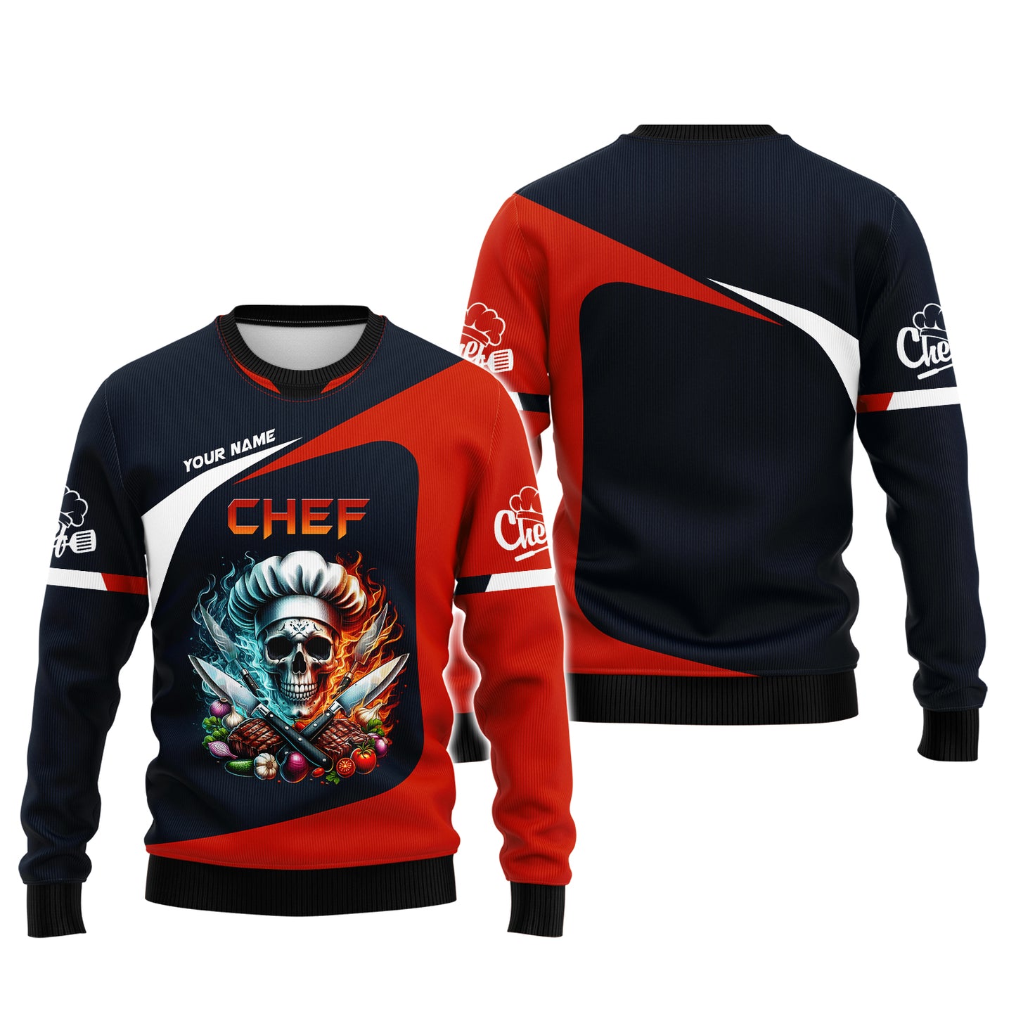 Personalized Chef Skull Shirt - Unleash Your Culinary Passion