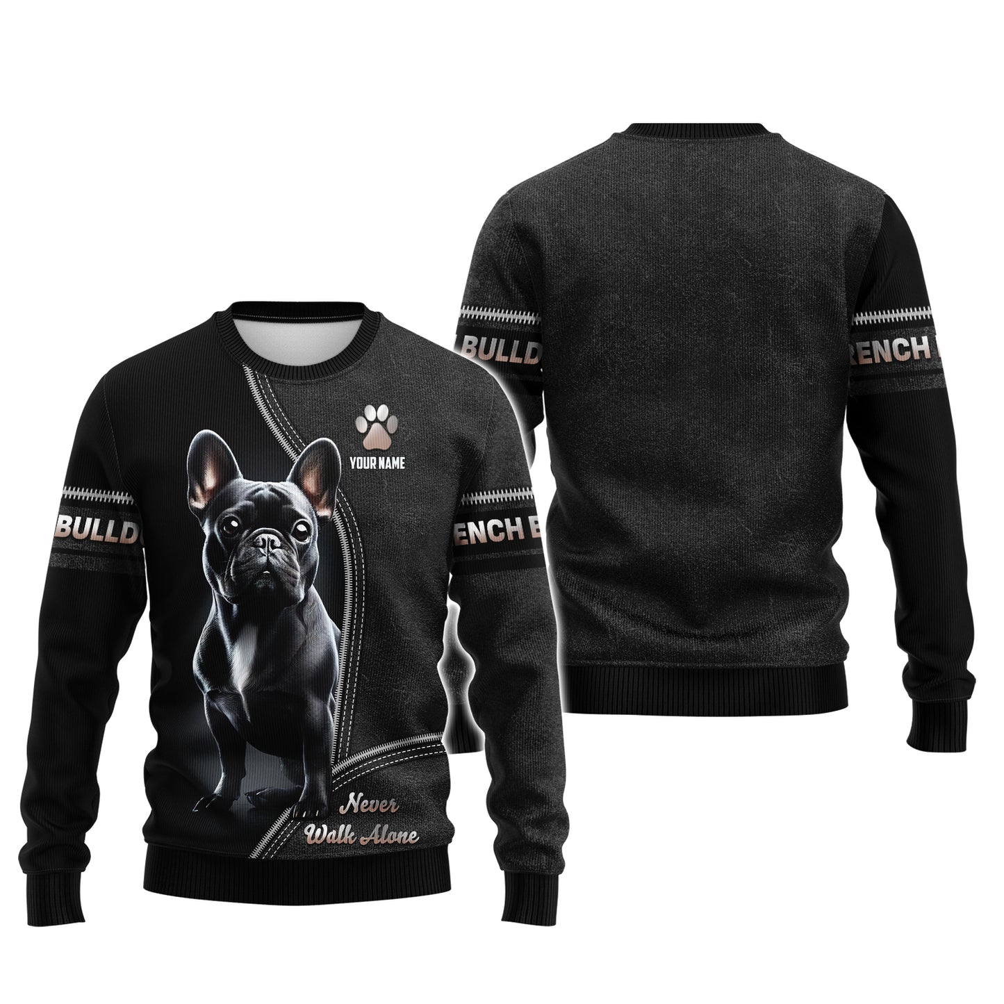 Camisetas con estampado 3D de bulldog americano, regalo personalizado con nombre para amantes de los perros