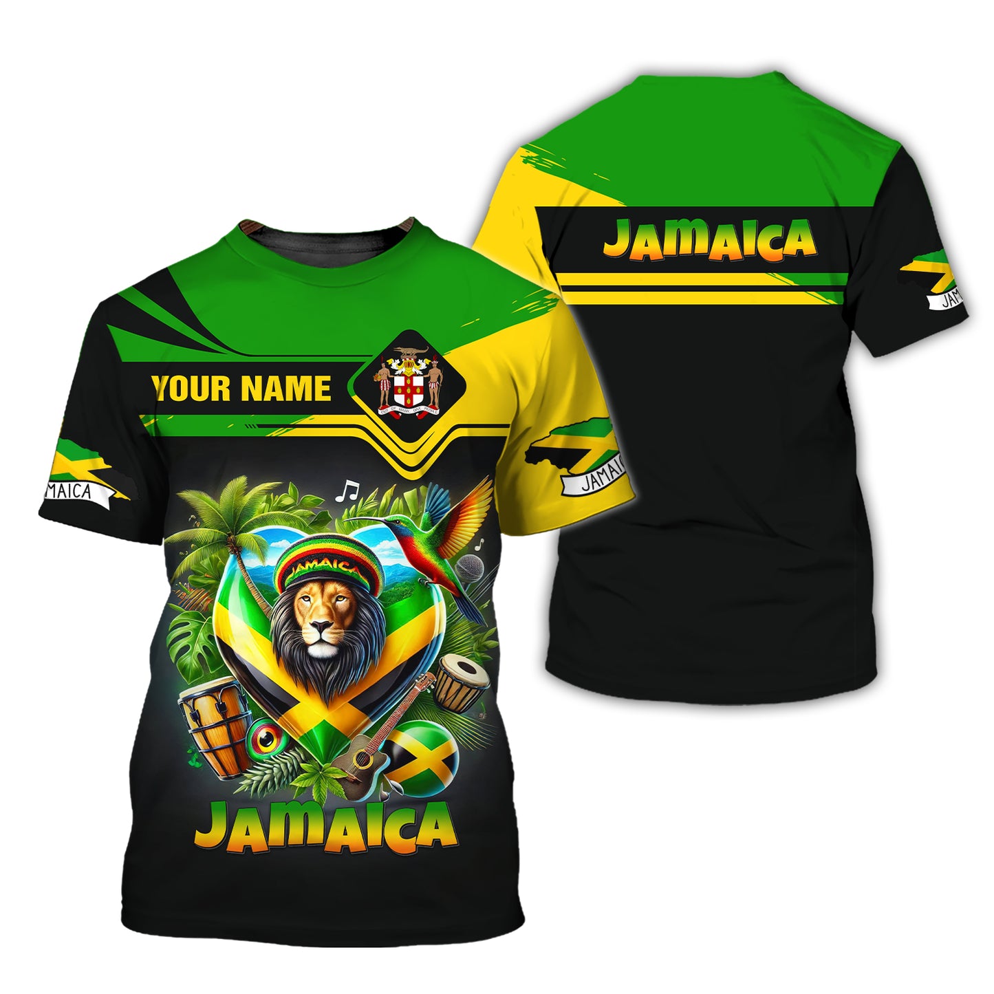 Personalized Jamaica Lion Shirt - Celebrate Jamaican Culture and Heritage