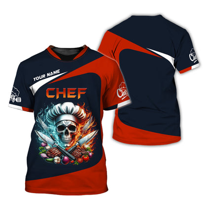 Personalized Chef Skull Shirt - Unleash Your Culinary Passion