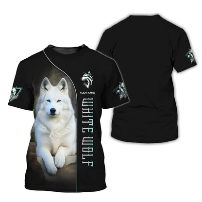 Camiseta personalizada de lobo blanco: abraza el espíritu salvaje