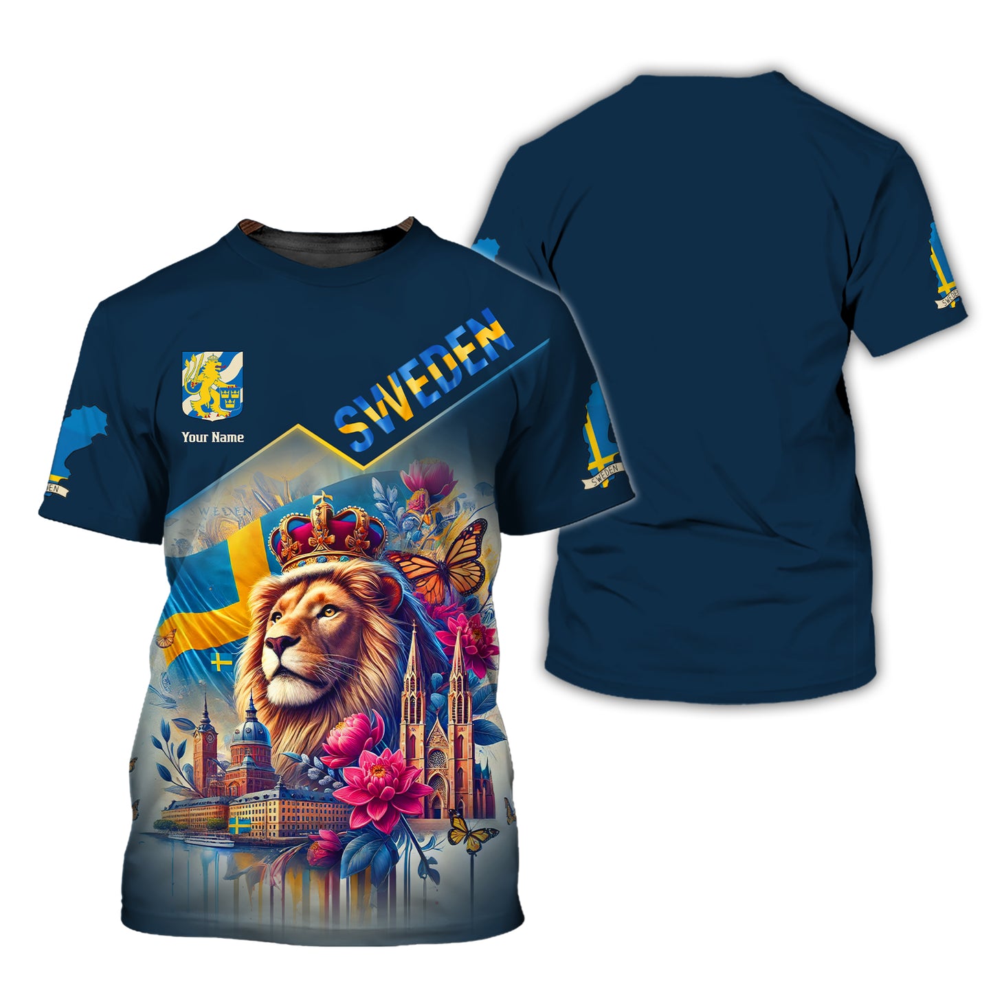 Personalized Sweden Lion Shirt - Show Your Swedish Pride in Style