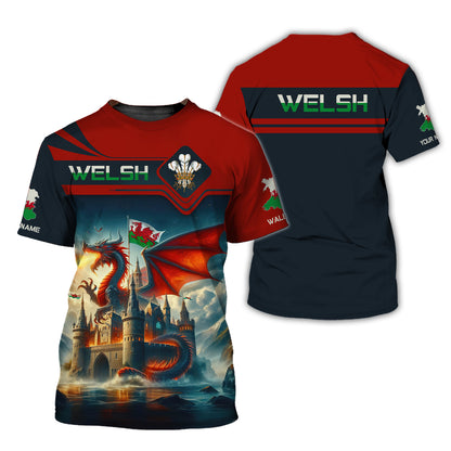 Love Wales 3D Full Print Shirt Dragon Wales Shirt Gift For Wales Lovers