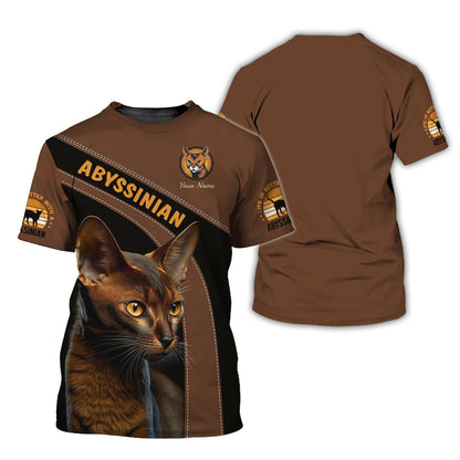 Camiseta personalizada con diseño de gato abisinio: disfruta de la elegancia de los felinos abisinios