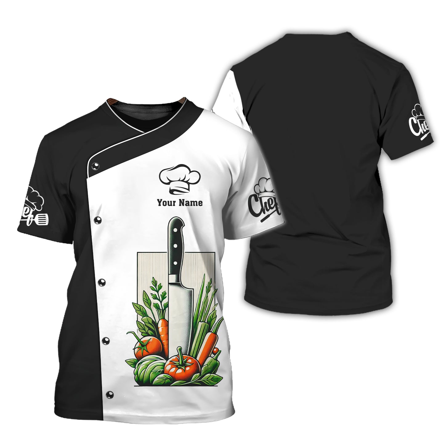 T-shirt personnalisé avec couteau de chef - Montrez votre passion culinaire