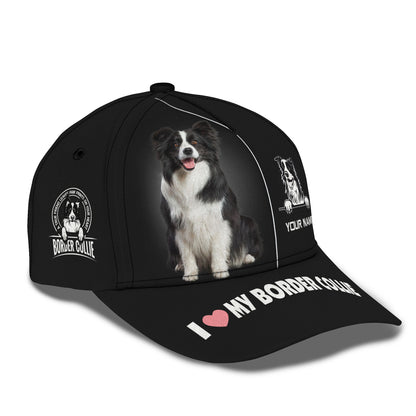 Border Collie Custom Name Classic Cap Gift For Dog Lover 3D Hat