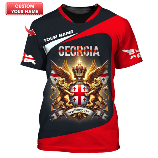 Camiseta personalizada con el nombre de Georgia en 3D, regalo personalizado para los amantes de Georgia