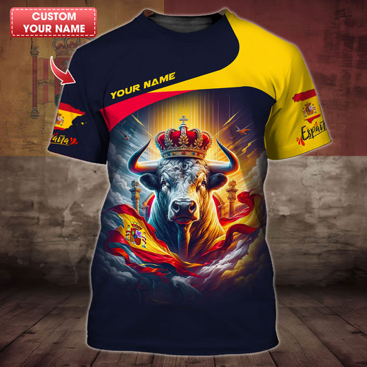 Personalized Spain Pride Shirt - Unleash the Power of the Bull