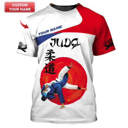 Camiseta de judo con impresión 3D completa, regalo personalizado con nombre para amantes del judo