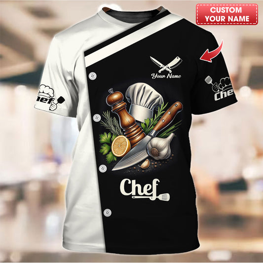 T-shirt de chef personnalisé - Conception d'outils culinaires classiques pour les amateurs de cuisine