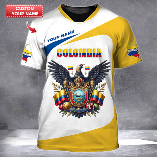 Personalized Colombia Pride Shirt - Emblem of Passion