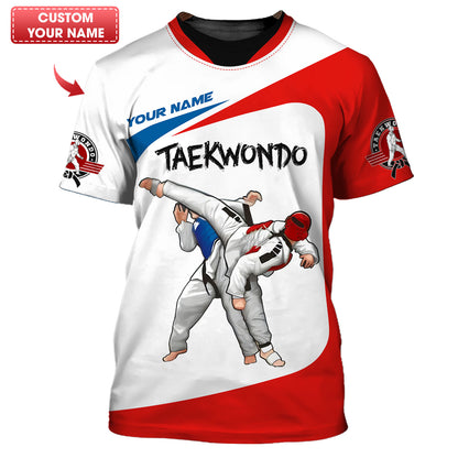 T-shirt unisexe de Taekwondo avec nom personnalisé, cadeau pour les amateurs de Taekwondo