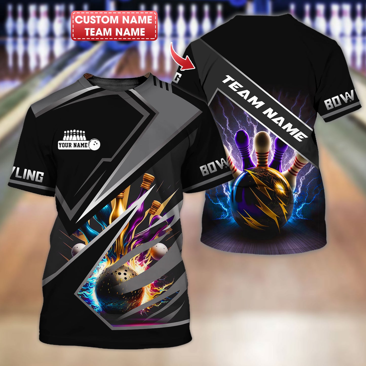 Personalized Bowling Team Shirt - Power Up Your Strikes