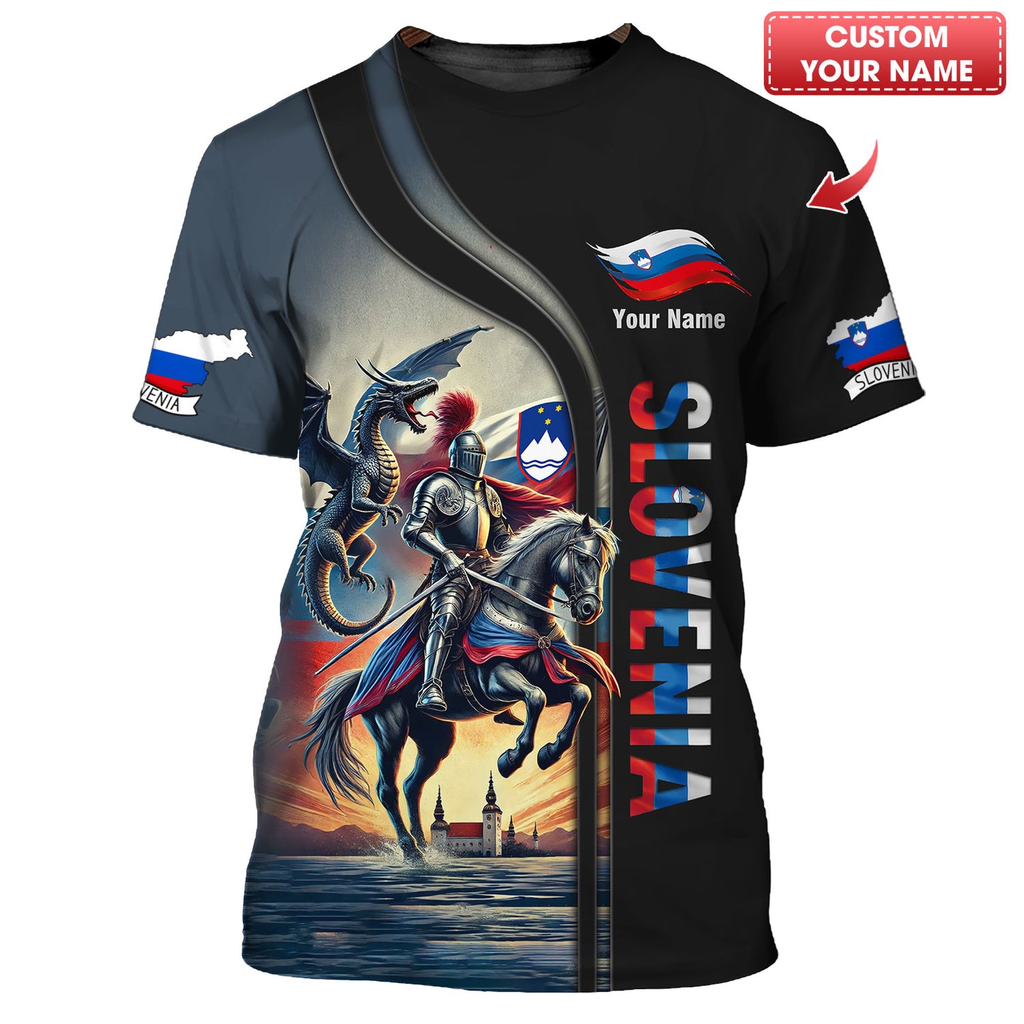 T-shirt personnalisé du chevalier slovène - Adoptez votre fierté slovène