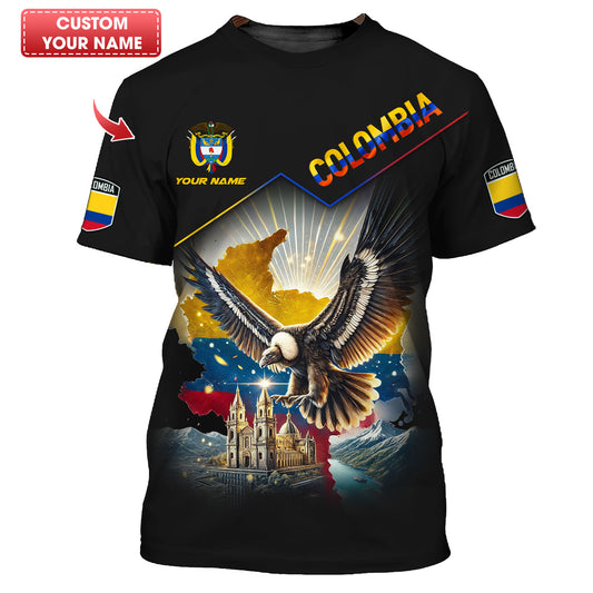 T-shirts personnalisés Wings Over Colombia, cadeau pour les amoureux colombiens