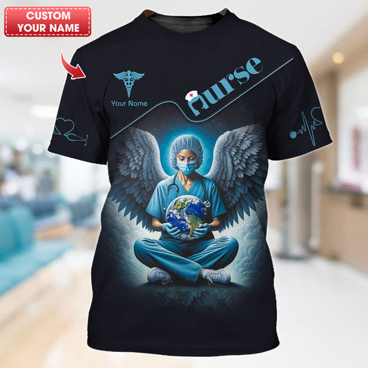 Camiseta de enfermera personalizada - Ángeles guardianes de la atención médica