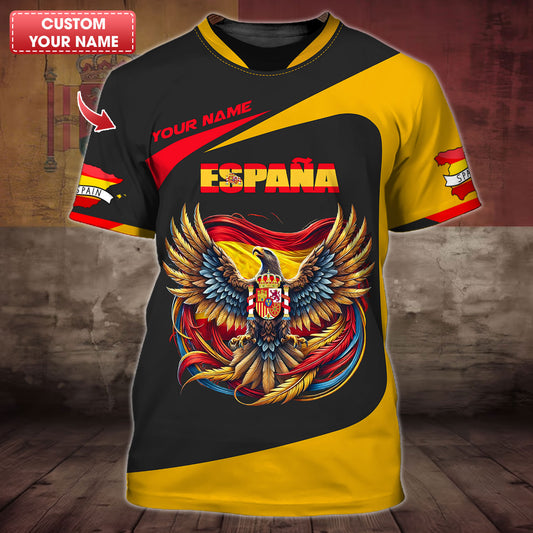 Eagle Spain Flag Custom Name Espana Shirt Gift For Spain Lovers