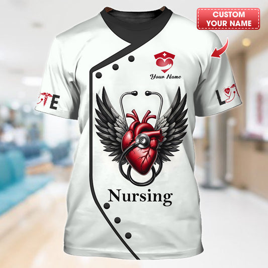 Personalized Nurse Shirt - Wings of Compassion