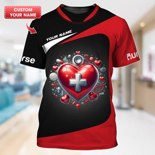 Camiseta de enfermera personalizada - Corazón de sanación