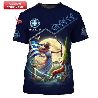 Greece Custom T- Shirts Artemis Of Greece 3D Shirt Gift For Greek Lover