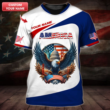 Sweat à capuche zippé, chemise unisexe, chemise américaine avec nom personnalisé, fierté américaine, t-shirt Statue de la Liberté