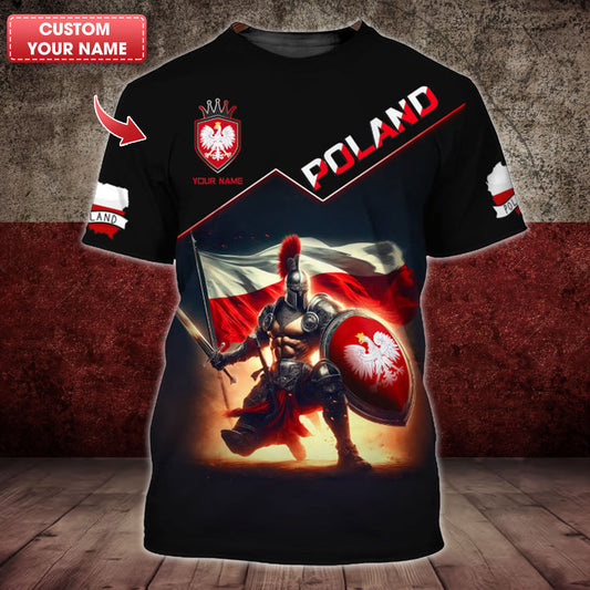 Personalized Poland Pride Shirt - Knight and Eagle Emblem