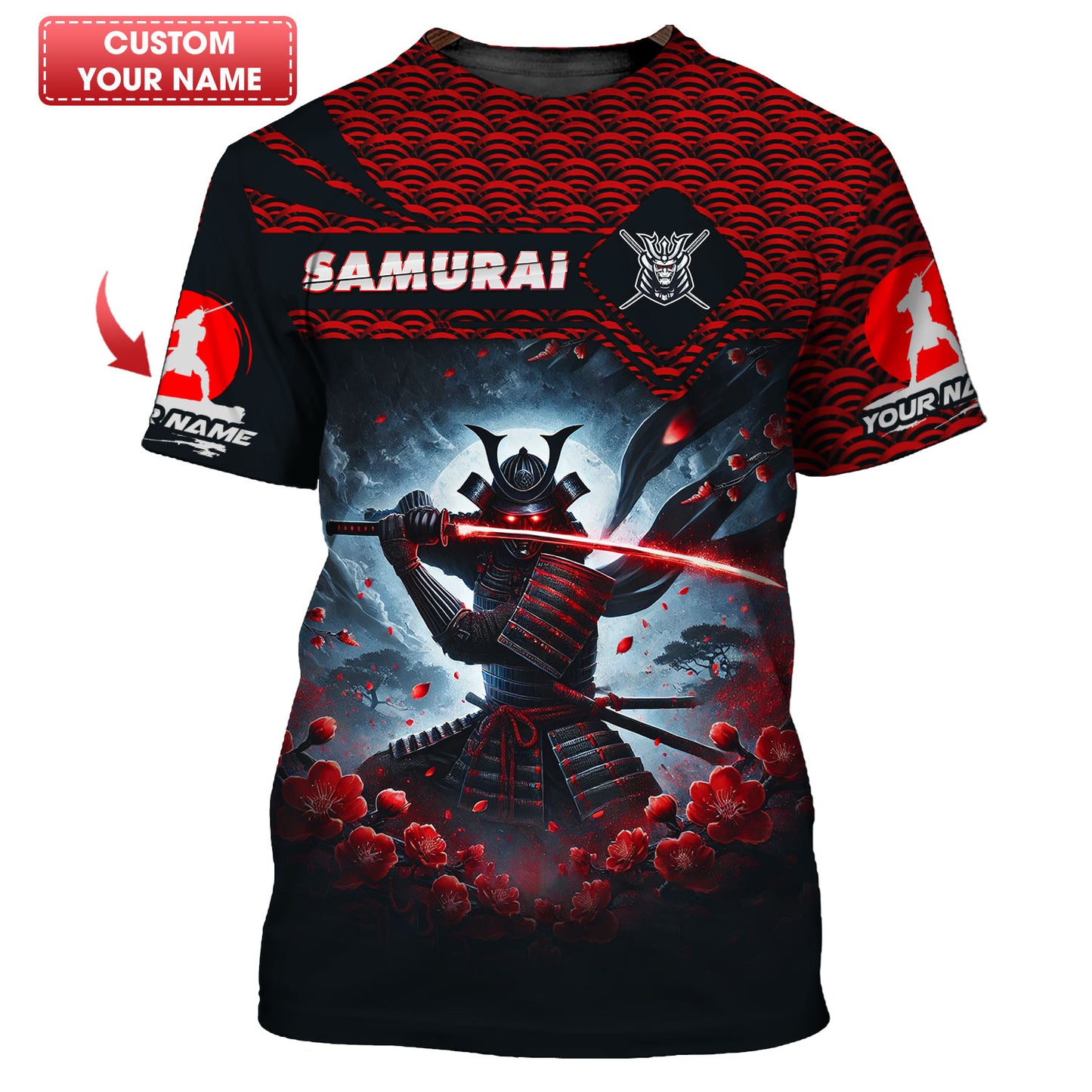 3D Full Print Samurai Warrior Shirt Personalized Name Gift For Samurai Lovers