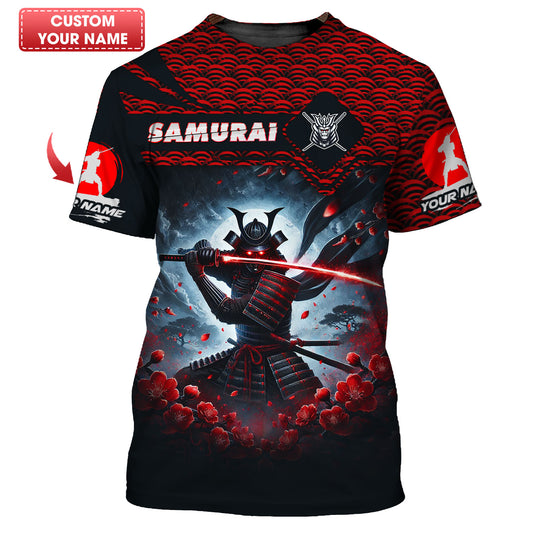 Camiseta de guerrero samurái con impresión completa en 3D, regalo personalizado con nombre para amantes de los samuráis