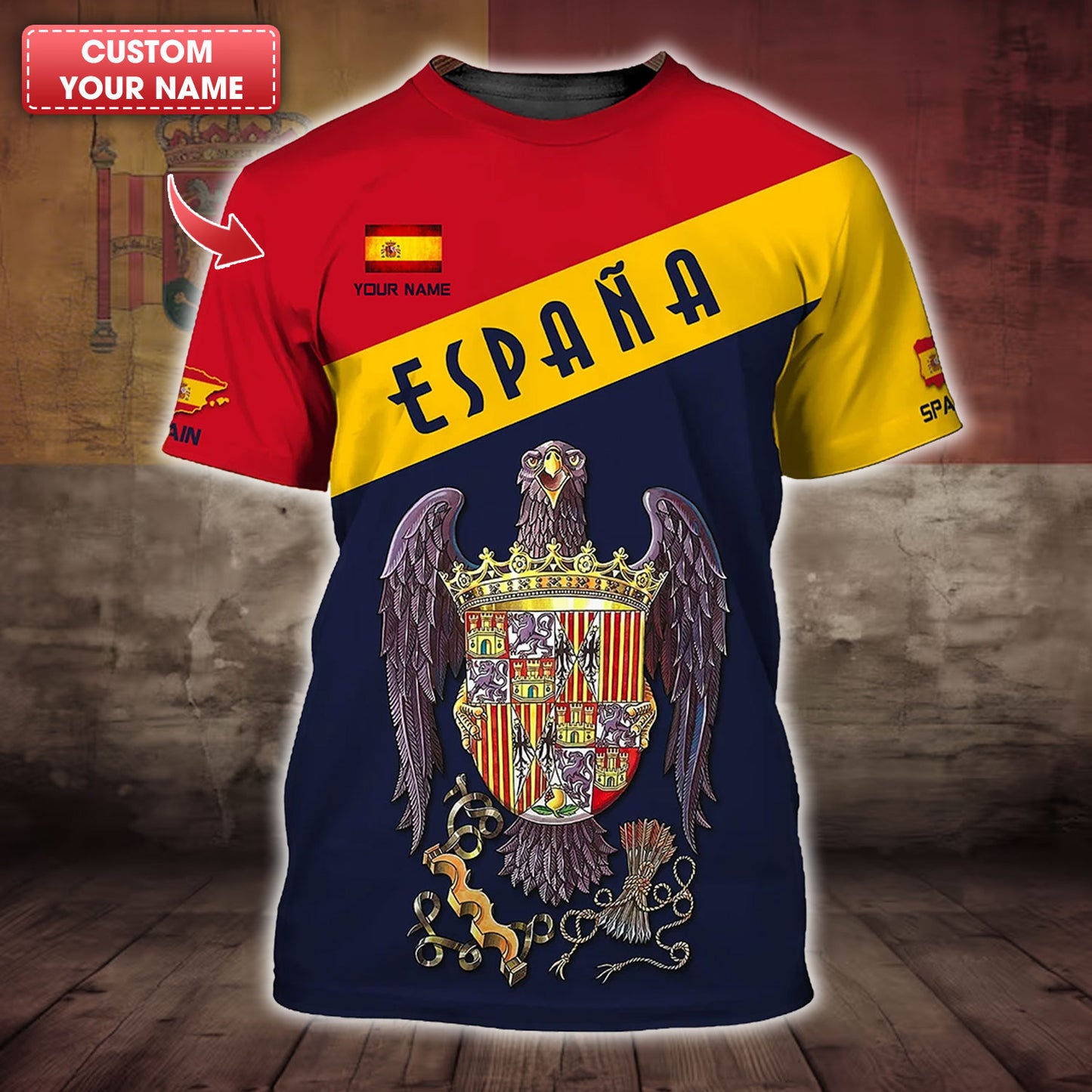 Camiseta personalizada del orgullo de España: regalo personalizado de España para entusiastas de España