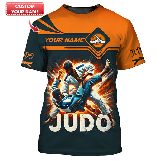 Camisetas de luchador de judo con impresión 3D completa, regalo con nombre personalizado para amantes del judo