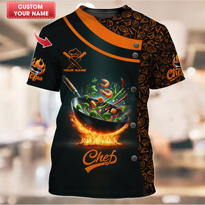 Camisa de chef personalizada: salteado picante para creativos culinarios