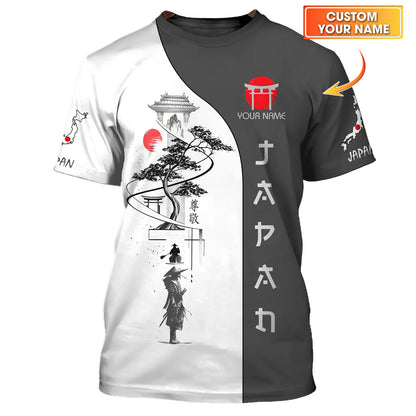 T-shirts personnalisés japonais Samurai Of Japan 3D Shirt Cadeau pour les amoureux japonais