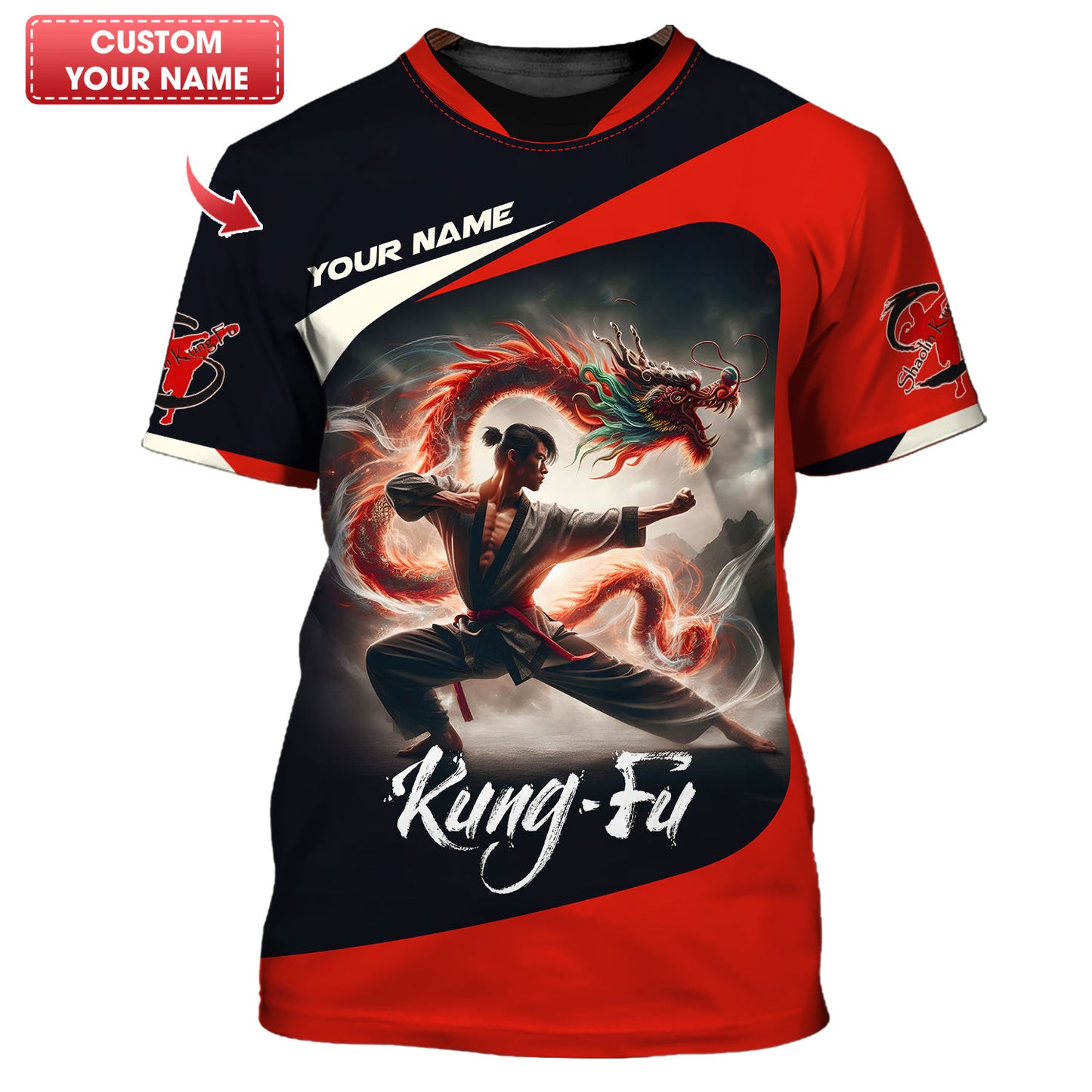 Camisetas personalizadas de Shaolin Kung Fu Camiseta 3D de Shaolin Kung Fu Regalo para amantes del Shaolin Kung Fu