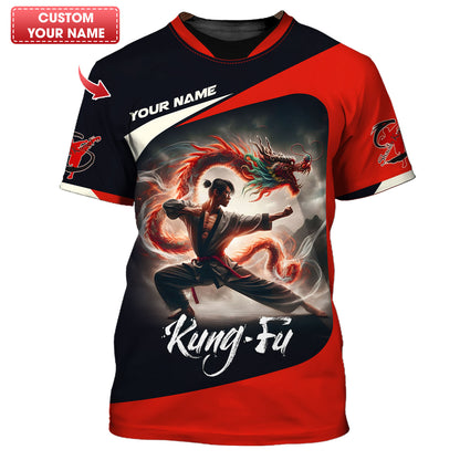 T-shirts personnalisés Shaolin Kung Fu T-shirt 3D Shaolin Kung Fu Cadeau pour les amateurs de Shaolin Kung Fu