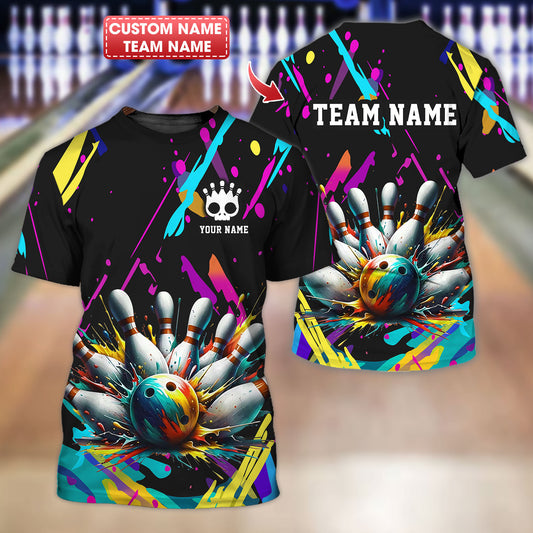 Personalized Bowling Team Shirt - Splash into Strikes