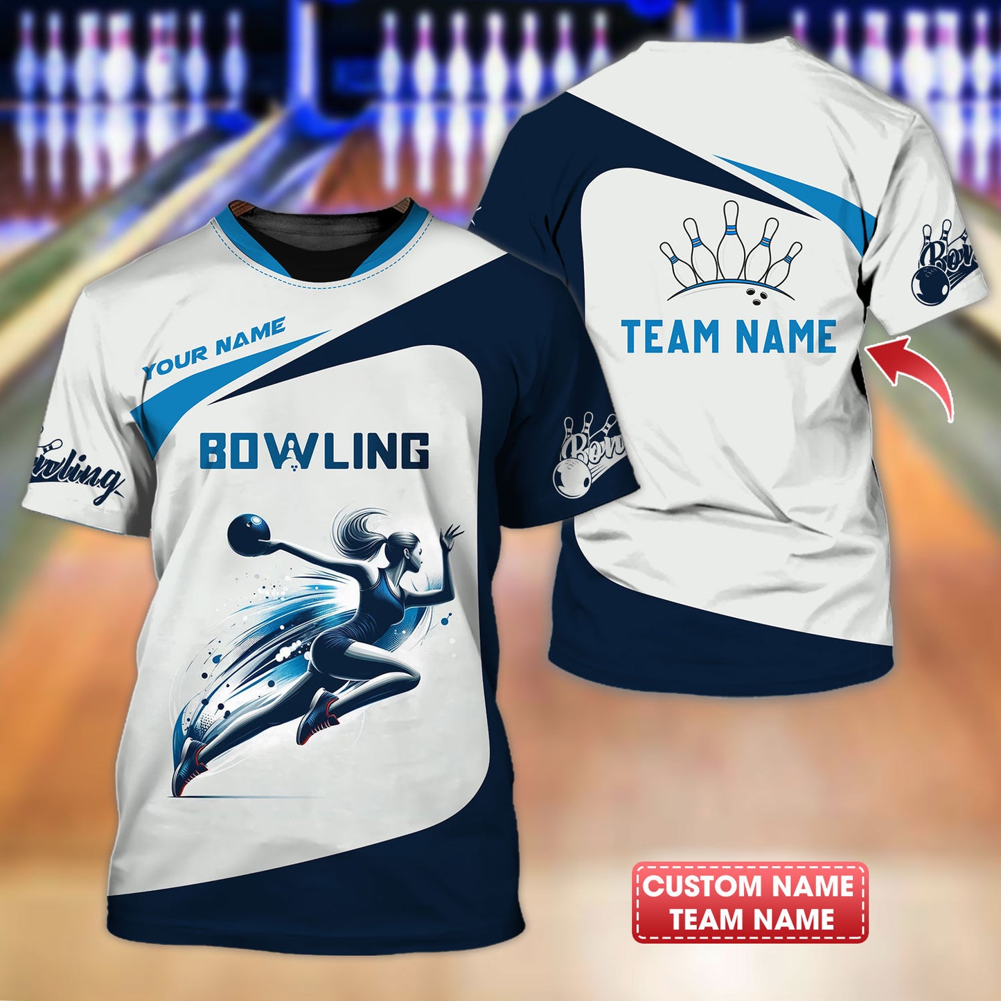 T-shirt personnalisé de l'équipe de bowling - Célébrez vos strikes