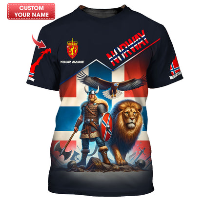 T-shirt Viking norvégien personnalisé - Montrez votre héritage nordique